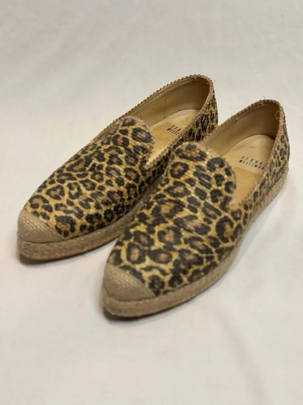 Stuart Weitzman Leopard Print Espadrille Flats Size 7.5M‎